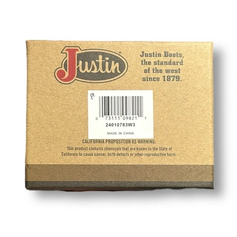 Justin Brown Genuine Leather Suede RFID Front Pocket Studded Slim Wallet Western
